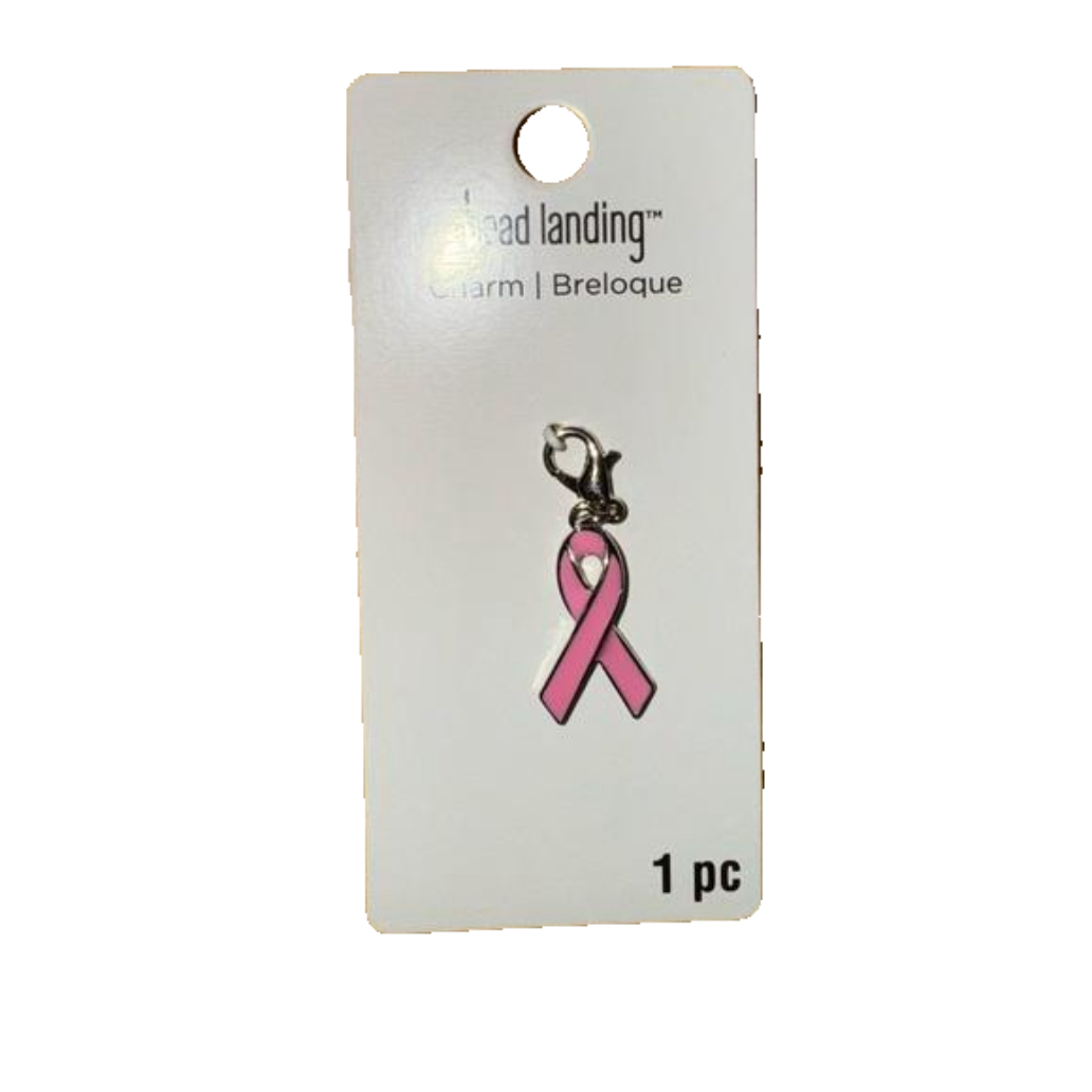 Breast Cancer Awareness Ribbon Charm 6$